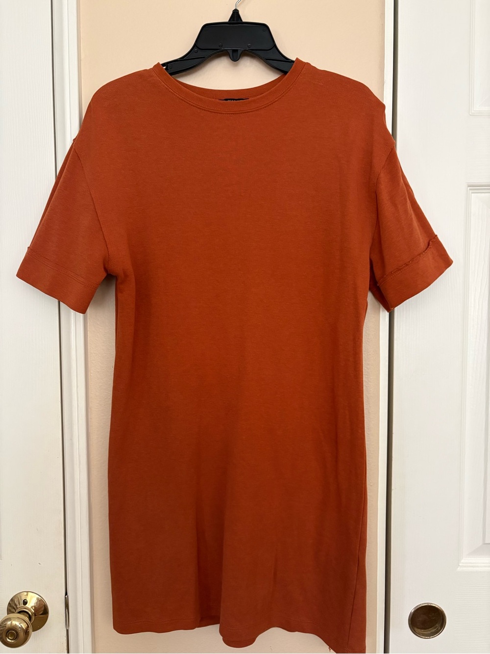 Zara Rust Orange Dress Short Sleeve Shift Dress